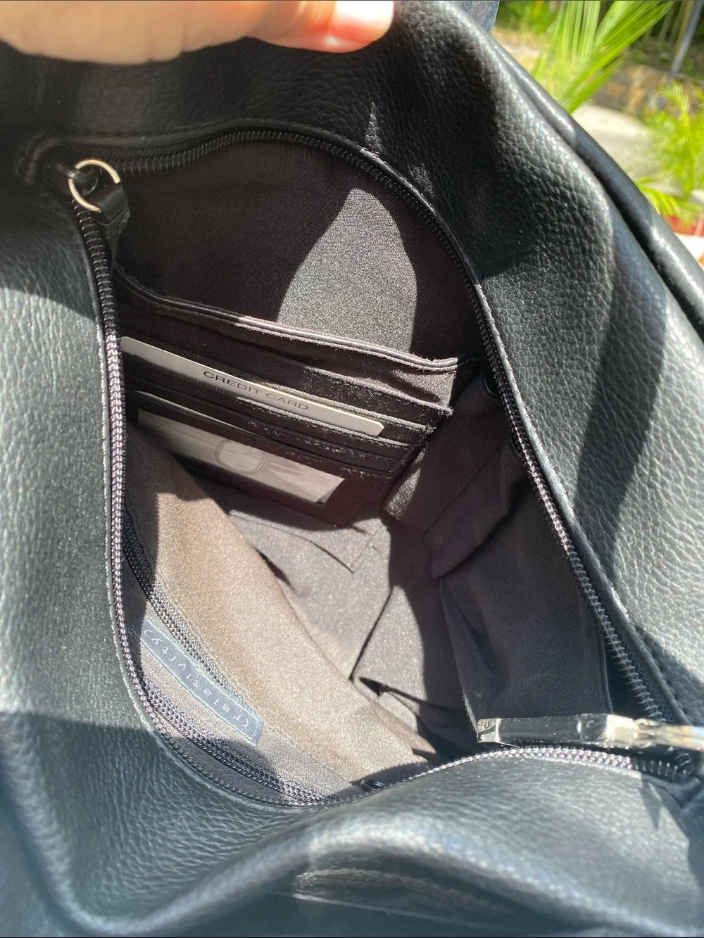 Relativity Black Leather Hobo Shoulder Bag